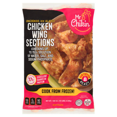 Mr Chikin Uncooked Ice Glazed Chicken Wing Sections, 160 oz The Fresh