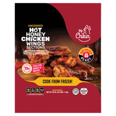 Mr Chikin Uncooked Hot Honey Chicken Wings Sections, 40 oz