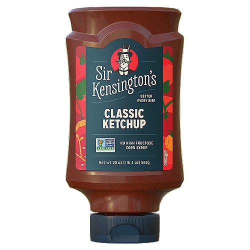 Sir Kensington's Classic Ketchup, 20 oz
Sir Kensington's Classic Ketchup is made with the highest quality, Non- GMO Project Verified ingredients like vine ripened whole tomatoes.

At Sir Kensington's, we make real Ketchup made from ingredients you can pronounce. Our Ketchup sources the highest quality tomatoes and never contains High Fructose Corn Syrup. We only use the best ingredients possible in our condiments. All Sir Kensington's condiments and dressings are Non- GMO Project Verified and gluten free. Sir Kensington's never uses any artificial ingredients, colors, or preservative. We believe if it's not food, it doesn't belong in our food. 

Our condiments and dressings are always in good taste, with good taste, for those with good taste. Sir Kensington's started out of a belief that food and business had the power to create positive change in society. We also sought to create a food company that could be a model for change and stood for what we believed in: the power of food to connect people to each other, to nature, and to our own creativity. Now we work every day to fulfill our mission: To reimagine ordinary and overlooked with fearless integrity and charm. We started by making condiments and that's all thanks to our fellow food lovers who have taken a chance by joining us on the journey.