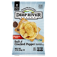 Deep River Snacks Krinkle Cut Salt & Cracked Pepper Flavored Kettle Cooked Potato Chips, 2 oz, 2 Ounce