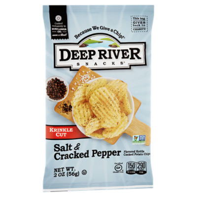 Kettle Brand Salt and Pepper Potato Chips 2 oz and 5 oz Bags