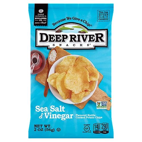 Deep River Snacks Sea Salt & Vinegar Flavored Kettle Cooked Potato Chips, 2 oz
