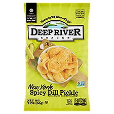 Deep River Snacks New York Spicy Dill Pickle Flavored Kettle Cooked Potato Chips, 2 oz