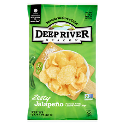 Deep River Snacks Zesty Jalapeño Flavored Kettle Cooked Potato Chips, 5 oz