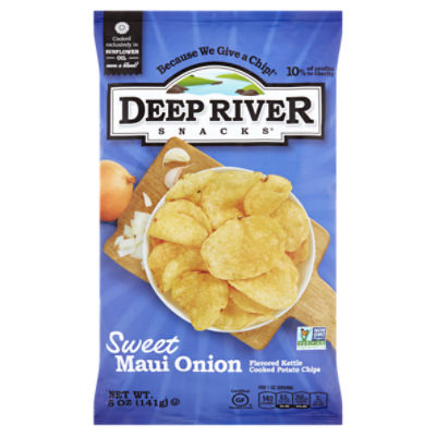 Deep River Snacks Sweet Maui Onion Flavored Kettle Cooked Potato Chips, 5 oz