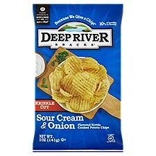 Deep River Snacks Krinkle Cut Sour Cream & Onion Flavored Kettle Cooked Potato Chips, 5 oz