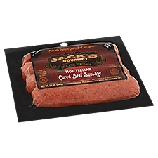 Jack's Gourmet Hot Italian Cured, Beef Sausage, 12 Ounce