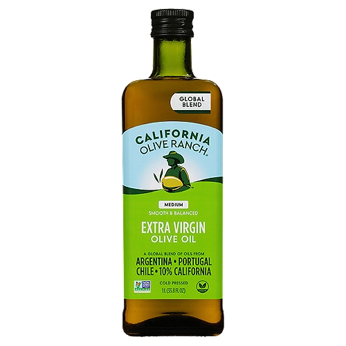 California Olive Ranch Medium Extra Virgin Olive Oil, 33.8 fl oz
This accessible, everyday-gourmet Extra Virgin Olive Oil features well-rounded floral, buttery and fruity notes. Home chefs like you use it for marinades, sautéing, roasting, grilling, frying, and even baking. So versatile, it's the only oil you'll need in your kitchen.