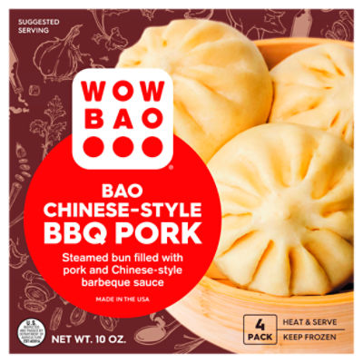 Wow Bao Chinese-Style BBQ Pork Bao, 4 count, 10 oz