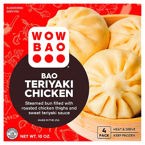 Wow Bao Teriyaki Chicken Bao, 4 count, 10 oz