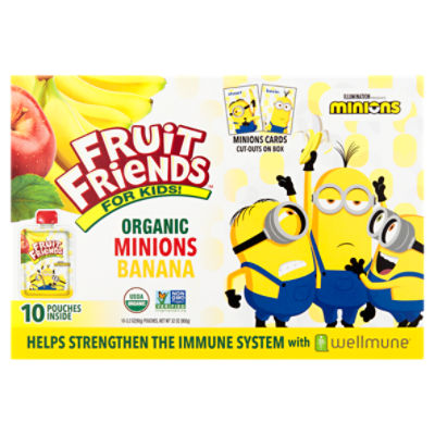 Fruit Friends Organic Minions Banana for Kids! Applesauce, 3.2 oz, 10 count