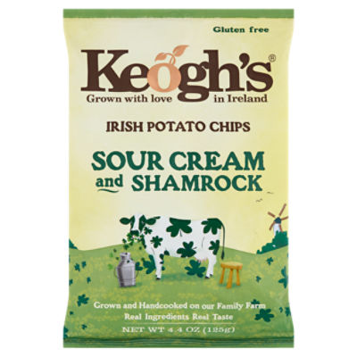 Keogh's Sour Cream and Shamrock Irish Potato Chips, 4.4 oz