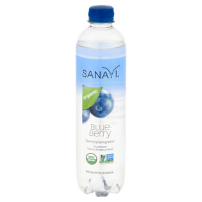 Sanavi Organic Blueberry Sparkling Spring Water, 17 fl oz