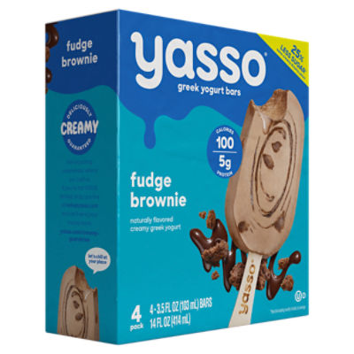 Yasso Fudge Brownie Greek Yogurt Bars, 3.5 fl oz, 4 count - Fairway