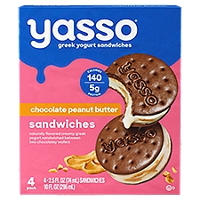 Yasso Peanut Butter, Greek Yogurt Sandwiches, 12 Fluid ounce