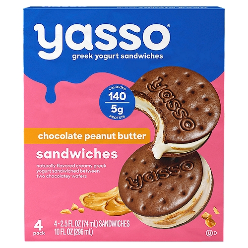 Yasso Peanut Butter Greek Yogurt Sandwiches, 2.5 fl oz, 4 count