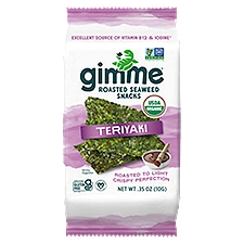 Gimme Organic Teriyaki Premium Roasted, Seaweed, 0.35 Ounce