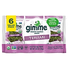 Gimme Organic Teriyaki Premium Roasted Seaweed, 0.17 oz, 6 count
