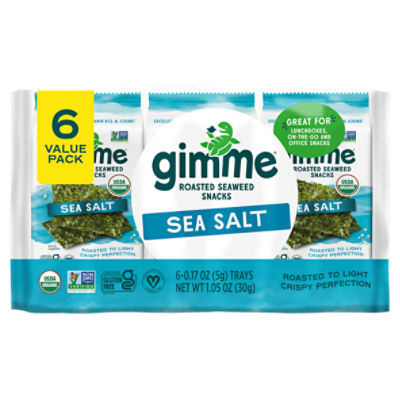 Gimme Sea Salt Roasted Seaweed Snacks Value Pack, 0.17 oz, 6 count ShopRite