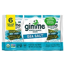 Gimme Sea Salt Roasted Seaweed Snacks Value Pack, 0.17 oz, 6 count