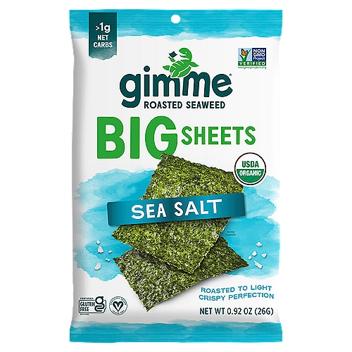 Gimme Big Sheets Sea Salt Roasted Seaweed, 0.92 oz
