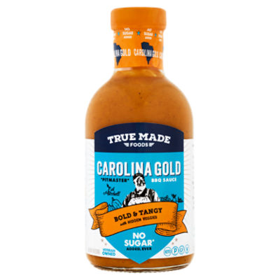 True Made Foods Carolina Gold Bold & Tangy No Sugar BBQ Sauce, 18 oz