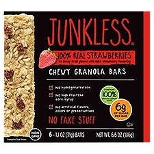 Junkless 100% Real Strawberries Chewy, Granola Bars, 6.6 Ounce