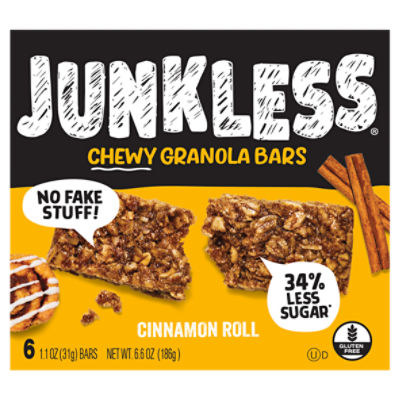 Junkless Cinnamon Roll Chewy Granola Bar 6CT Fairway