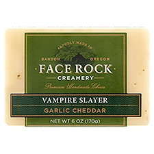 Face Rock Creamery Cheese, Vampire Slayer Garlic Cheddar Premium Handmade, 6 Ounce