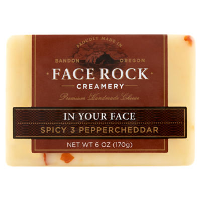 Face Rock Creamery In Your Face Spicy 3 Peppercheddar Cheese, 6 oz