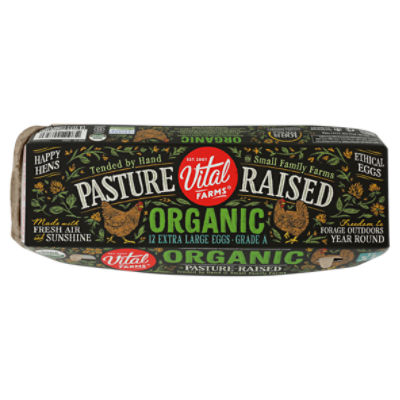Vital Farms Pasture Raised Organic Extra Large Eggs, 12 count, 27 oz