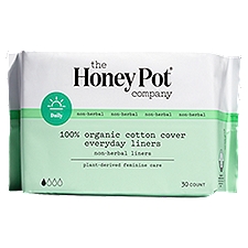The Honey Pot Daily Non-Herbal 100% Organic Cotton Cover Everyday Liners, 30 count