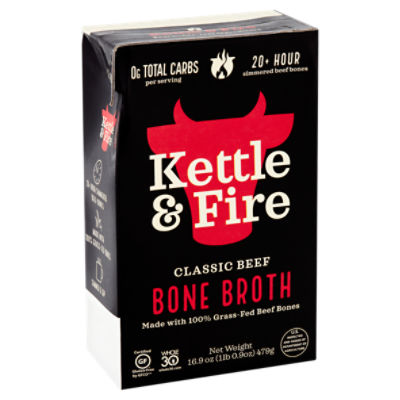 Kettle & Fire Classic Beef Bone Broth, 16.9 oz