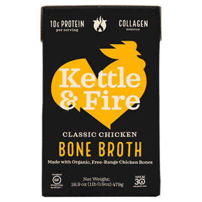 Kettle & Fire Classic Chicken Bone Broth, 16.9 oz, 16.9 Ounce