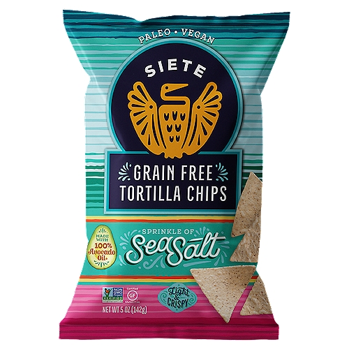Siete Sprinkle of Sea Salt Grain Free Tortilla Chips, 5 oz
What is Cassava?
Cassava is a root vegetable and staple crop in many parts of the world, including Latin America, Africa, and Asia.

Enjoy with family, friends, and neighbors because together is better.
