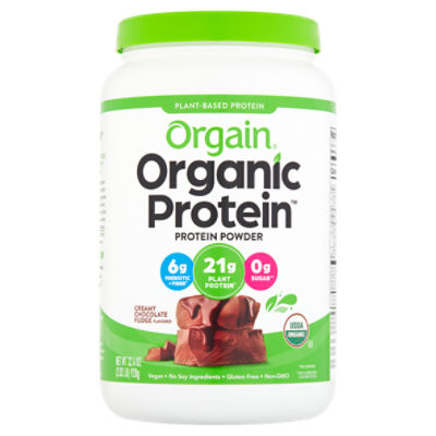 Orgain Organic Protein Creamy Chocolate Fudge Flavored Protein Powder, 32.4 oz