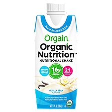 Orgain Organic Nutrition Vanilla Bean Flavored, Nutritional Shake, 11 Fluid ounce