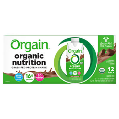 Orgain Organic Nutrition Creamy Chocolate Fudge Flavored Protein Shake, 11 fl oz, 12 count