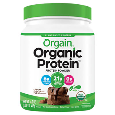 Orgain Organic Protein Creamy Chocolate Fudge Flavored Protein Powder, 16.3 oz