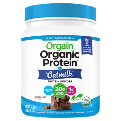 Orgain Organic Protein Oatmilk Chocolate Flavored Protein Powder, 16.9 oz