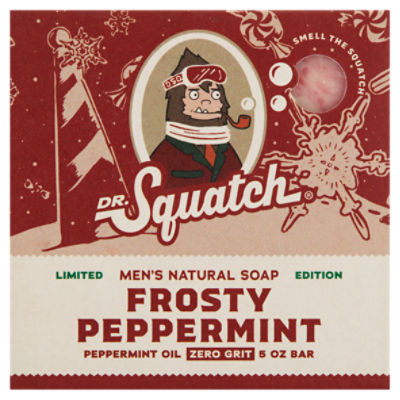 Dr. Squatch Frosty Peppermint Men's Natural Soap Limited Edition, 5 oz