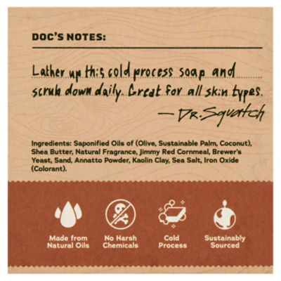 Dr. Squatch Men's Natural Bar Soap from Moisturizing Soap Made from Natural  Oils - Cold Process Soap with No Harsh Chemicals - Wood Barrel Bourbon