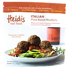 Heidis Real Food Italian Plant Based Meatballs, 12 oz