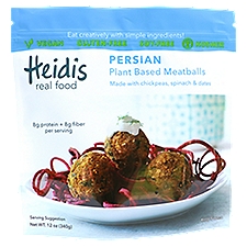 Heidis Real Food Persian Plant Based, Meatballs, 12 Ounce