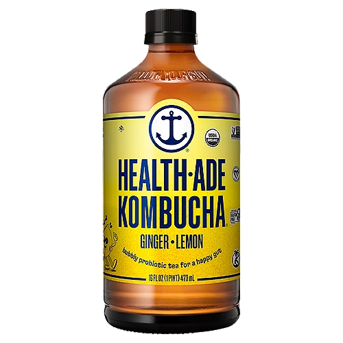Health-Ade Kombucha Ginger-Lemon Probiotic Tea, 16 fl oz