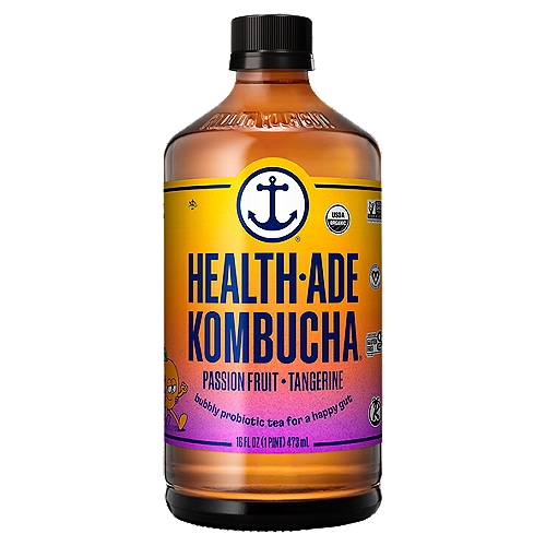 Health-Ade Kombucha Passion Fruit-Tangerine Probiotic Tea, 16 fl oz
Follow Your Gut!®
Meet Your New Favorite Obsession: Our Passion Fruit-Tangerine Kombucha is Tang-Tasty!

The Best Tasting and Highest Quality Kombucha You Can Buy.
Fermented in glass
Real food handcrafted
2.5 Gallons - small batch kombucha
Cold-pressed flavors