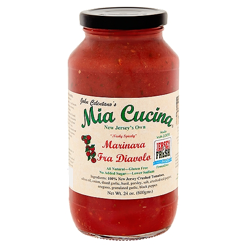 Mia Cucina Marinara Fra Diavolo Tomato Sauce, 24 oz
Made with 100% Jersey Fresh™ as fresh as fresh gets tomatoes
