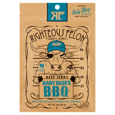 Righteous Felon Baby Blue's BBQ Beef Jerky, 2 oz