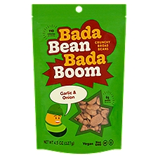 Bada Bean Bada Boom Garlic & Onion, Crunchy Broad Beans, 4.5 Ounce