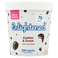 Enlightened Cookies & Cream Light, Ice Cream, 16 Ounce
